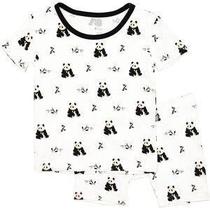 Kyte BABY Panda Print Pajama Set - Black and White